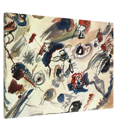 Wassily Kandinsky - FIRST ABSTRACT WATERCOLOR 1910 Canvas - 20x30 cm / 8x12 inches-canvas