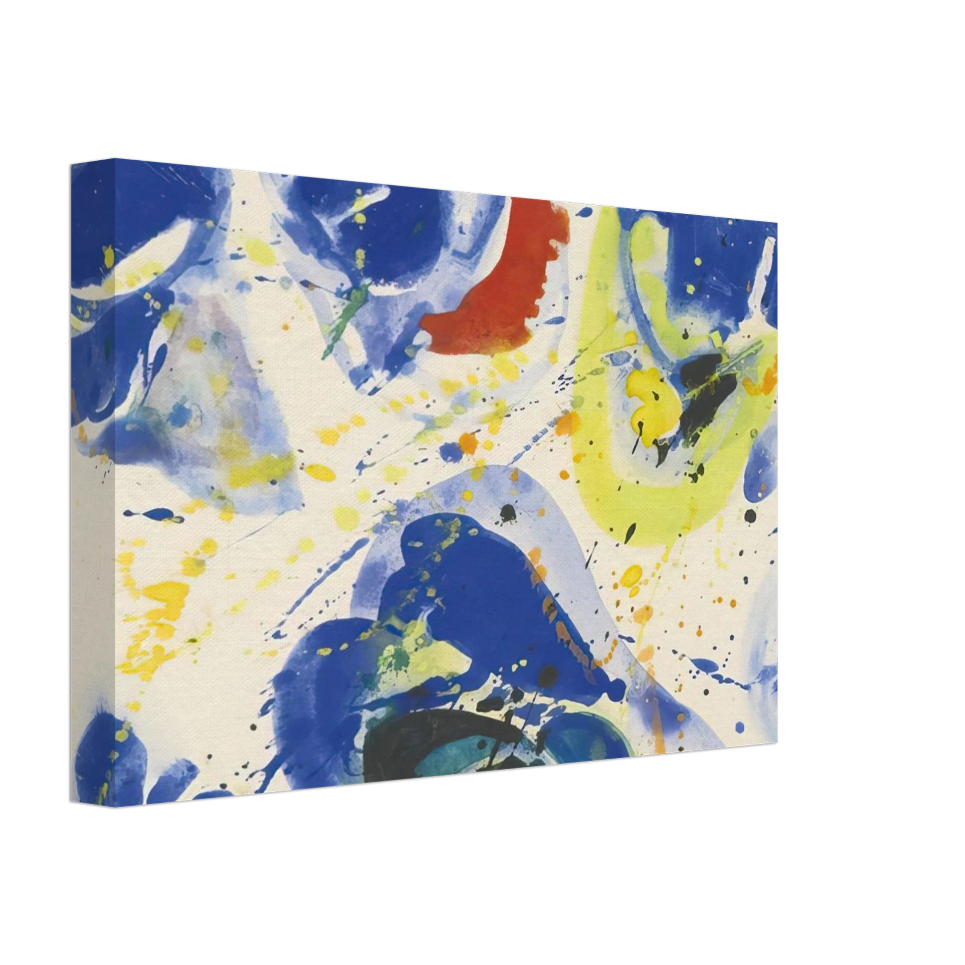Sam Francis - Blue With Red, Yellow and Orange Canvas - 70x100 cm / 28x40 inches-canvas