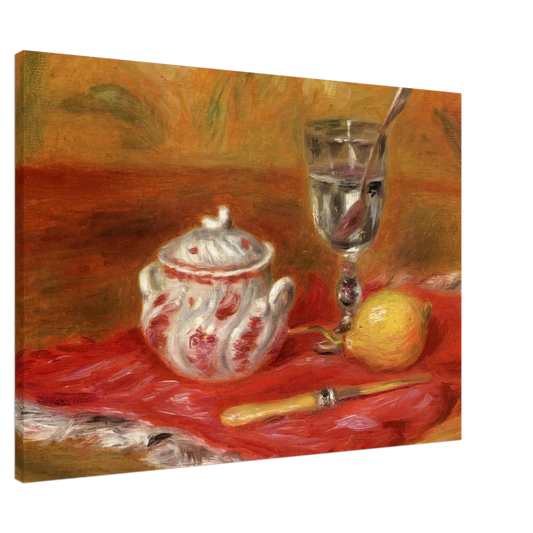 Pierre-Auguste Renoir - Still LIfe with Glass and Lemon Canvas - 20x30 cm / 8x12 inches-canvas