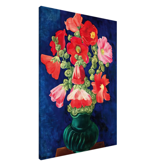 Moise Kisling - HOLLYHOCKS 1939 Canvas - 20x30 cm / 8x12 inches-canvas
