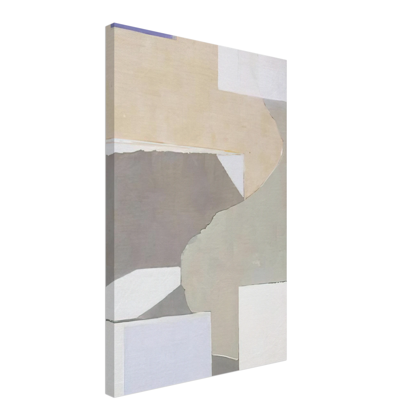 Kenzo Okada - White and Brown - 1972 Canvas - 40x60 cm / 16x24 inches-canvas