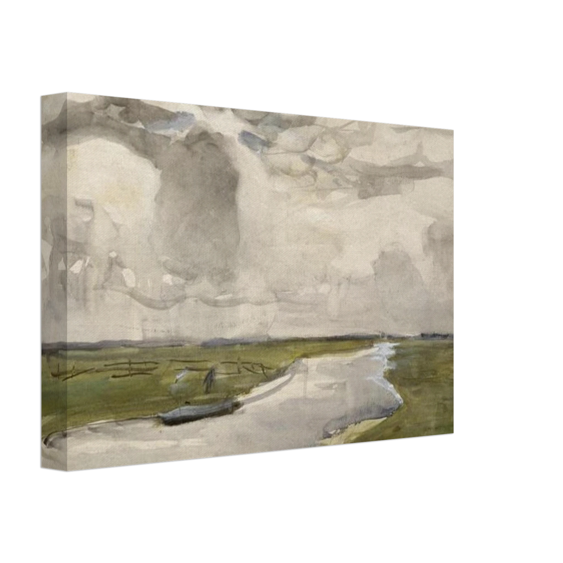 Piet Mondrian - Meandering Landscape with River Canvas - 40x60 cm / 16x24 inches-canvas