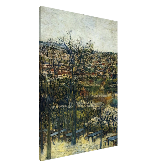 Maurice Utrillo - BENCHES AT MONTMAGNY VAL D OISE Canvas - 20x30 cm / 8x12 inches-canvas