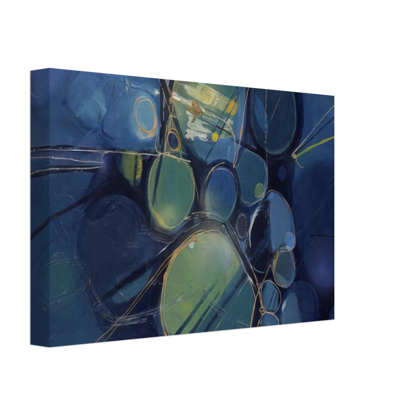 Gebre Kristos Desta - Green Abstract - 1966 Canvas - 70x100 cm / 28x40 inches-canvas