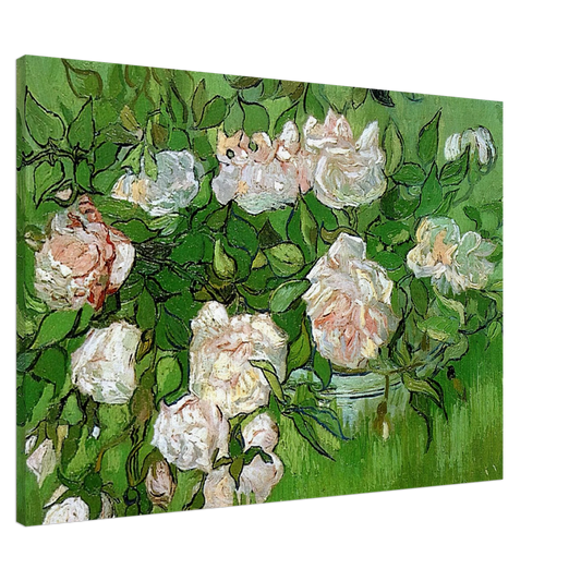 Vincent van Gogh - Still Life - Pink Roses Canvas - Default Title-canvas