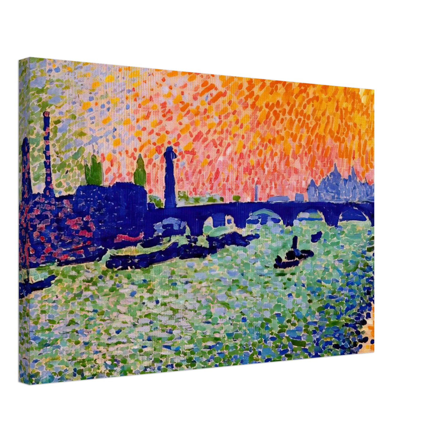 Andre Derain - THE BRIDGE VIEW ON THE RIVER 1905 Canvas - 70x100 cm / 28x40 inches-canvas