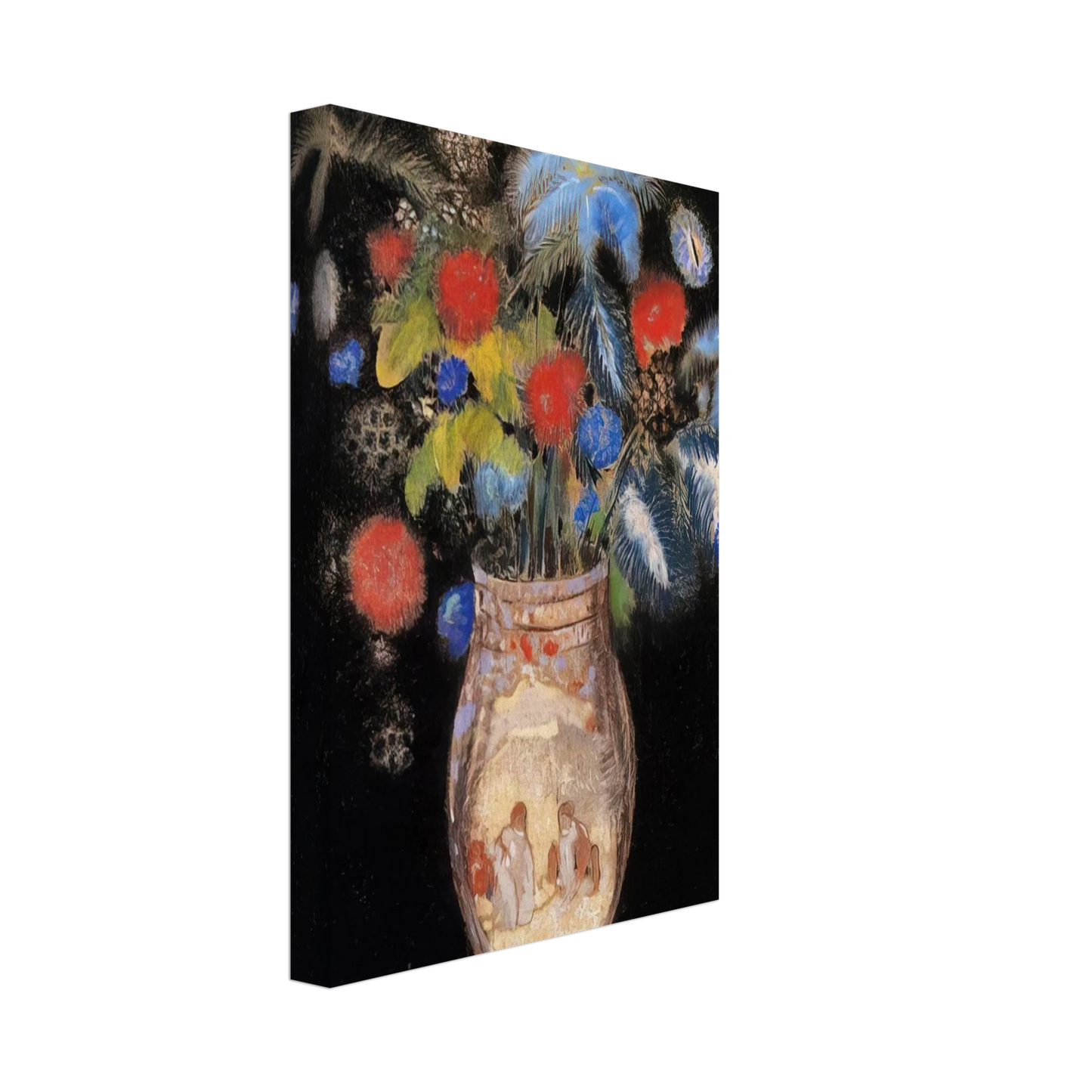 Odilon Redon - LARGE BOQUET ON A BLACK BACKGROUND Canvas - 70x100 cm / 28x40 inches-canvas