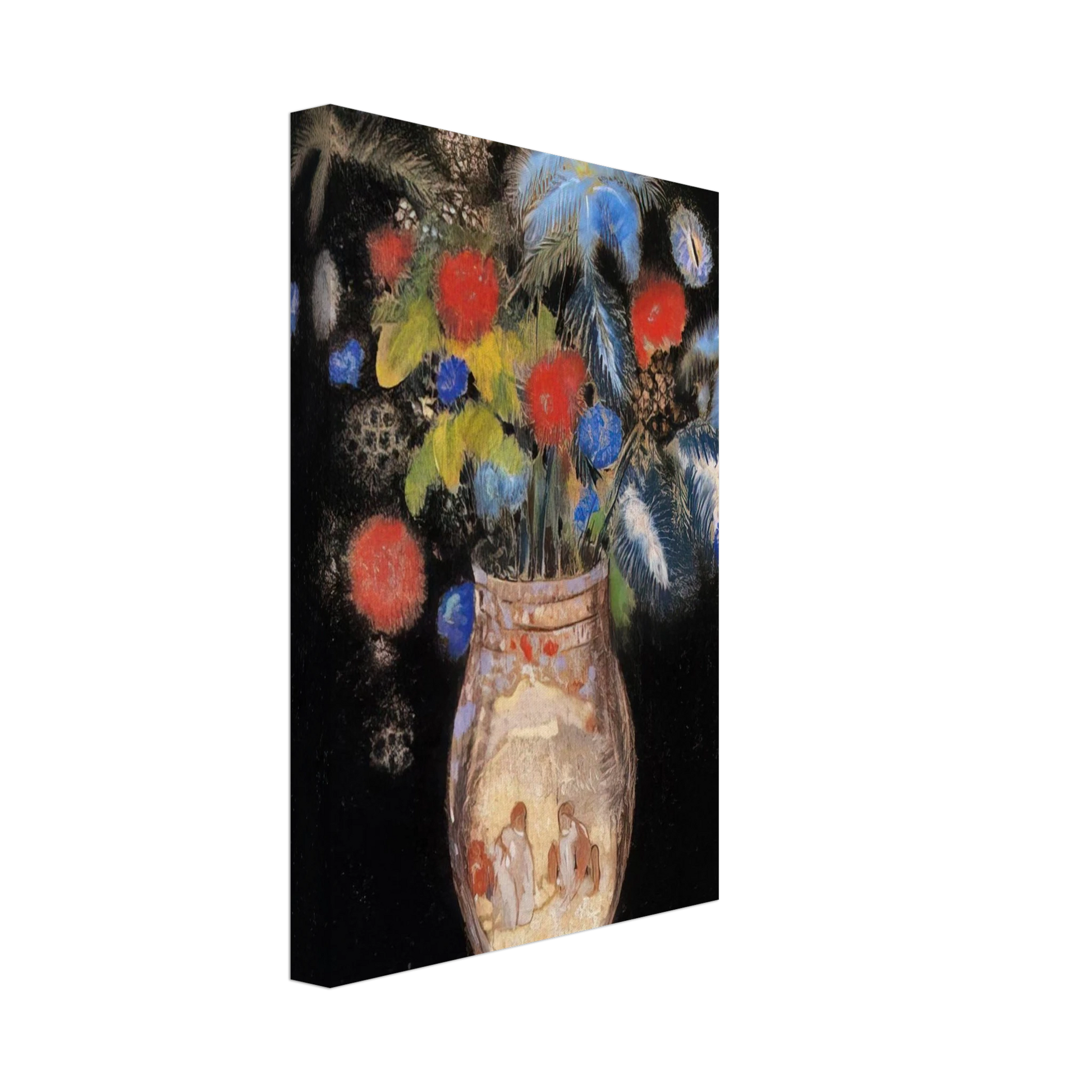 Odilon Redon - LARGE BOQUET ON A BLACK BACKGROUND Canvas - 70x100 cm / 28x40 inches-canvas