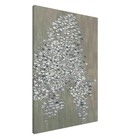 Robert Goodnough - Vertical Gray - 1985 Canvas - 20x30 cm / 8x12 inches-canvas