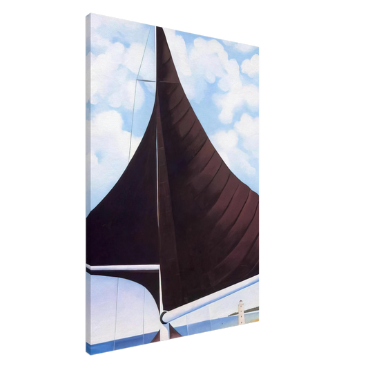 Georgia O'Keeffe - Brown Sail, Wing on Wing, Nassau Canvas - 20x30 cm / 8x12 inches-canvas