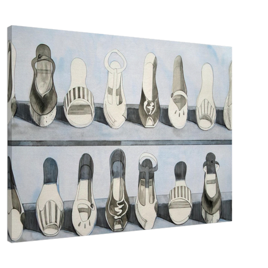 Wayne Thiebaud - Shoe Rows - 1975 Canvas - 20x30 cm / 8x12 inches-canvas