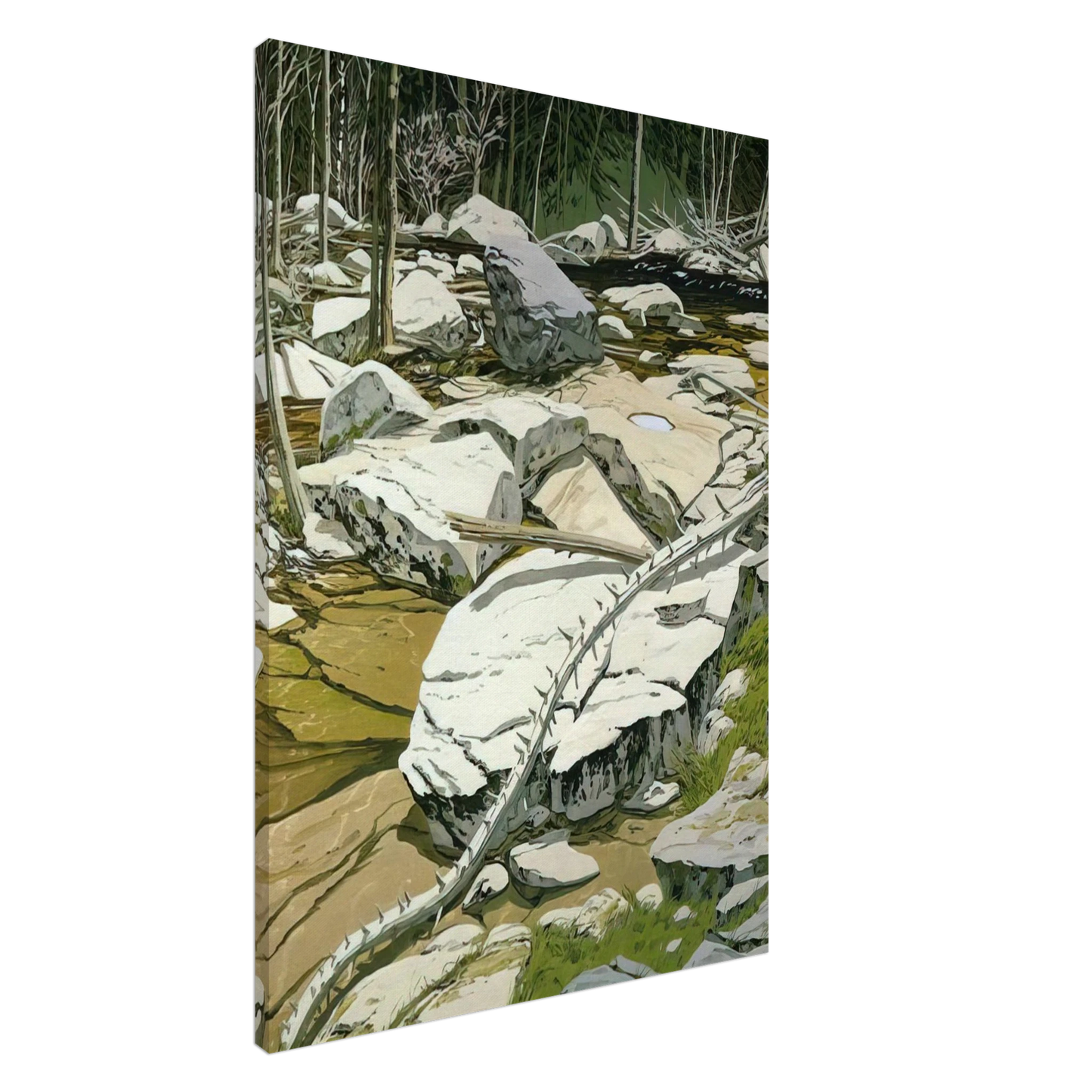 Neil Welliver - The Blue Pool - 1980 Canvas - 20x30 cm / 8x12 inches-canvas