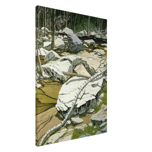 Neil Welliver - The Blue Pool - 1980 Canvas - 20x30 cm / 8x12 inches-canvas