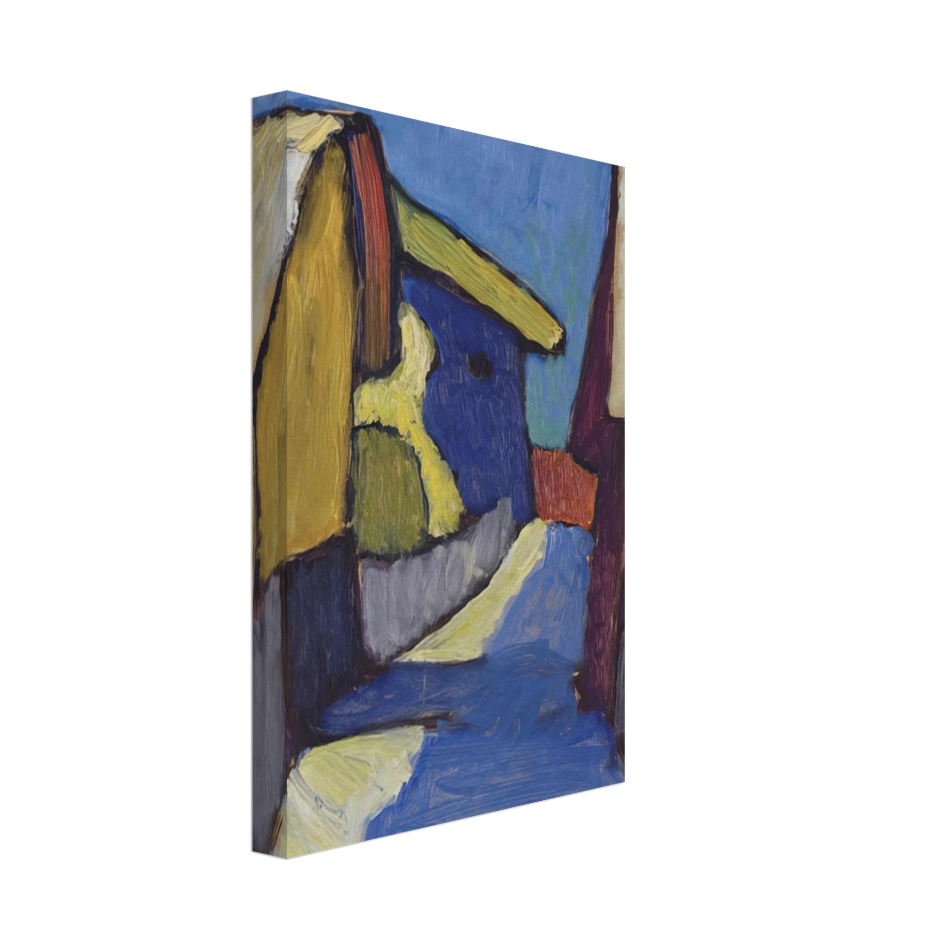 Gabriele Munter - DORFSTRASSE IN BLAU Canvas - 70x100 cm / 28x40 inches-canvas