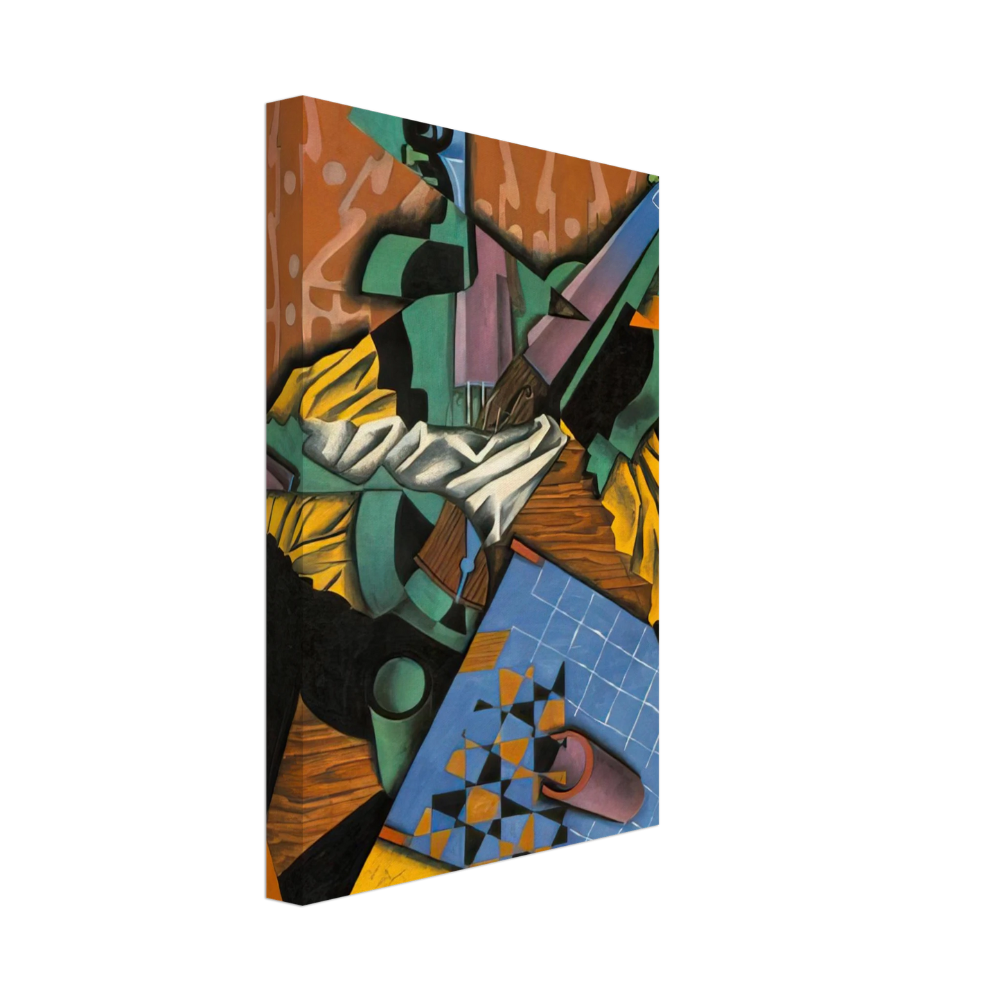Juan Gris - PHOTOGRAPH OF VIOLIN AND CHECKERBOARD 1913 Canvas - 70x100 cm / 28x40 inches-canvas