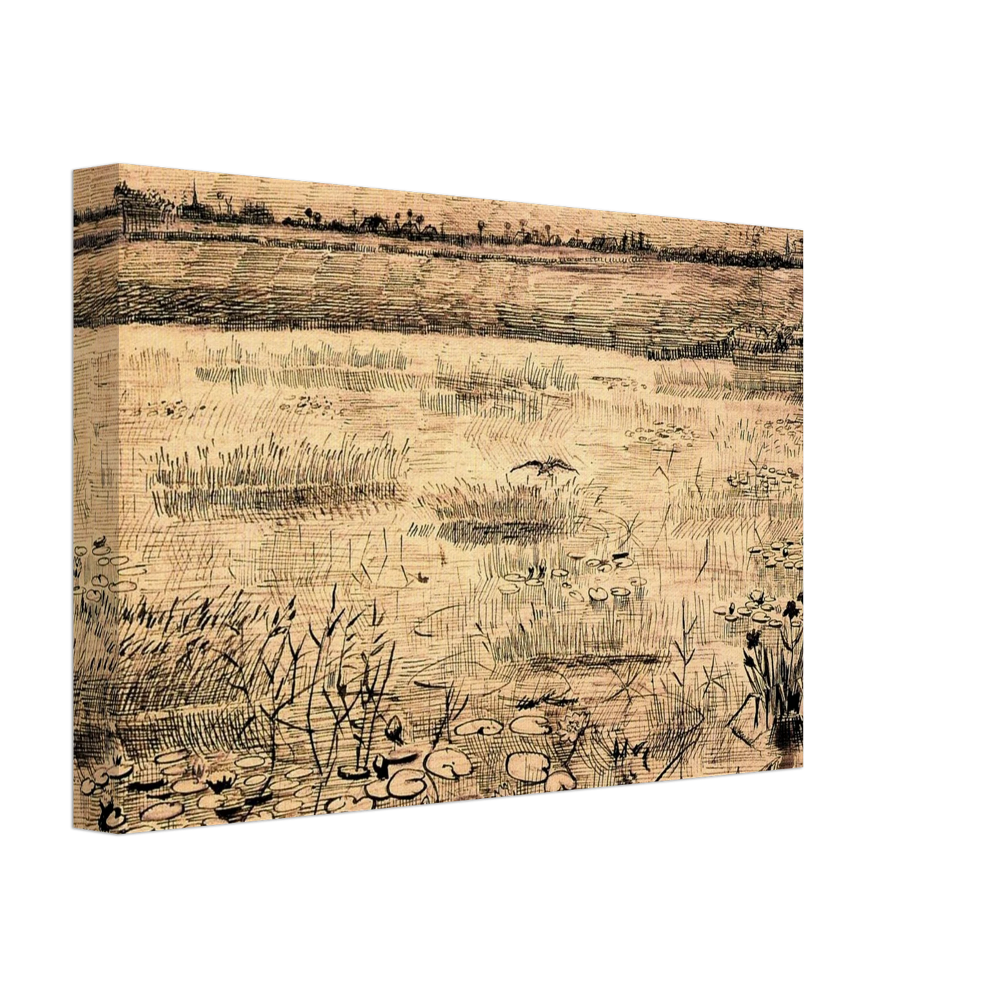 Vincent van Gogh - Marsh with Water Lillies Canvas - 40x60 cm / 16x24 inches-canvas