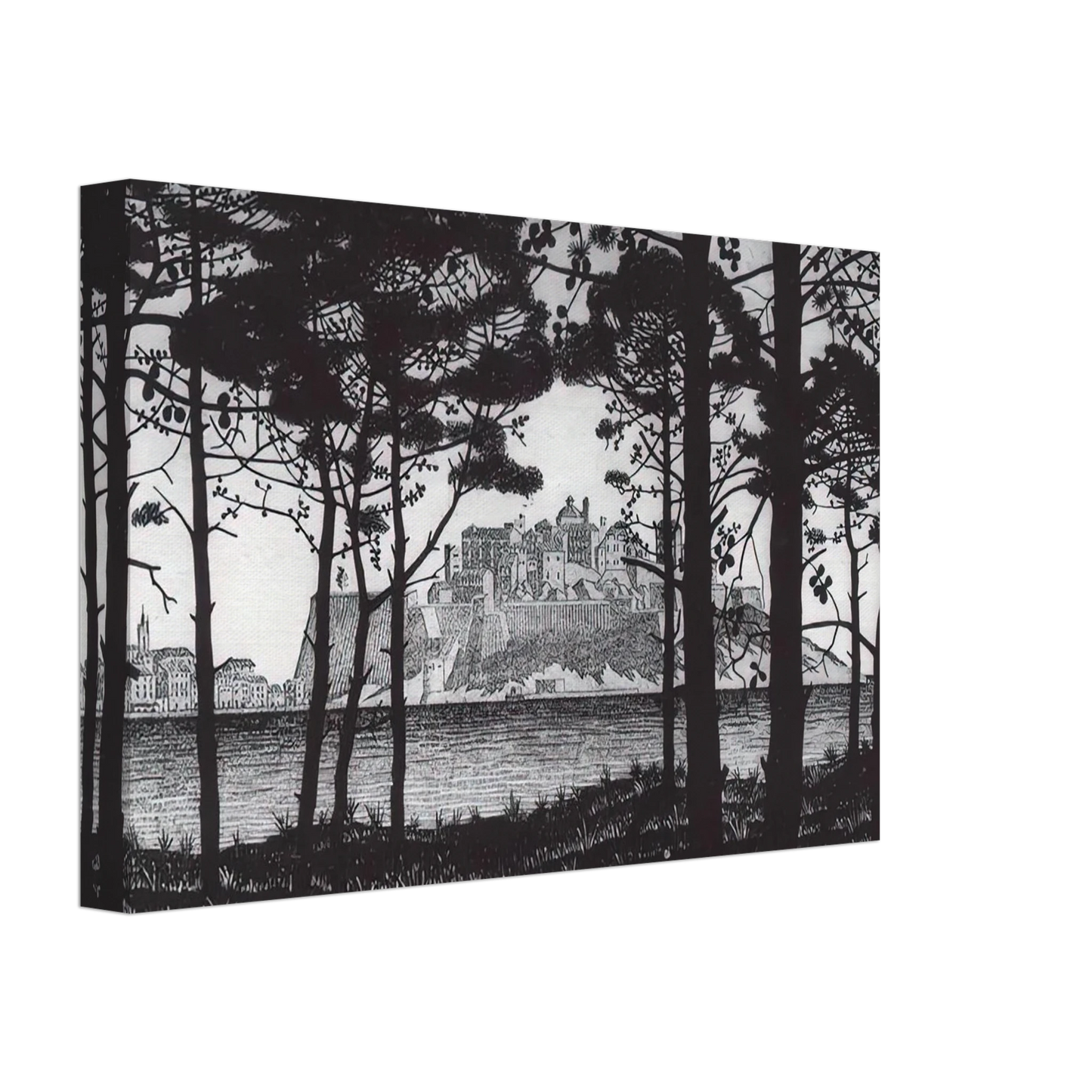 MC Escher - PINETA OF CALVI CORSICA Canvas - 70x100 cm / 28x40 inches-canvas