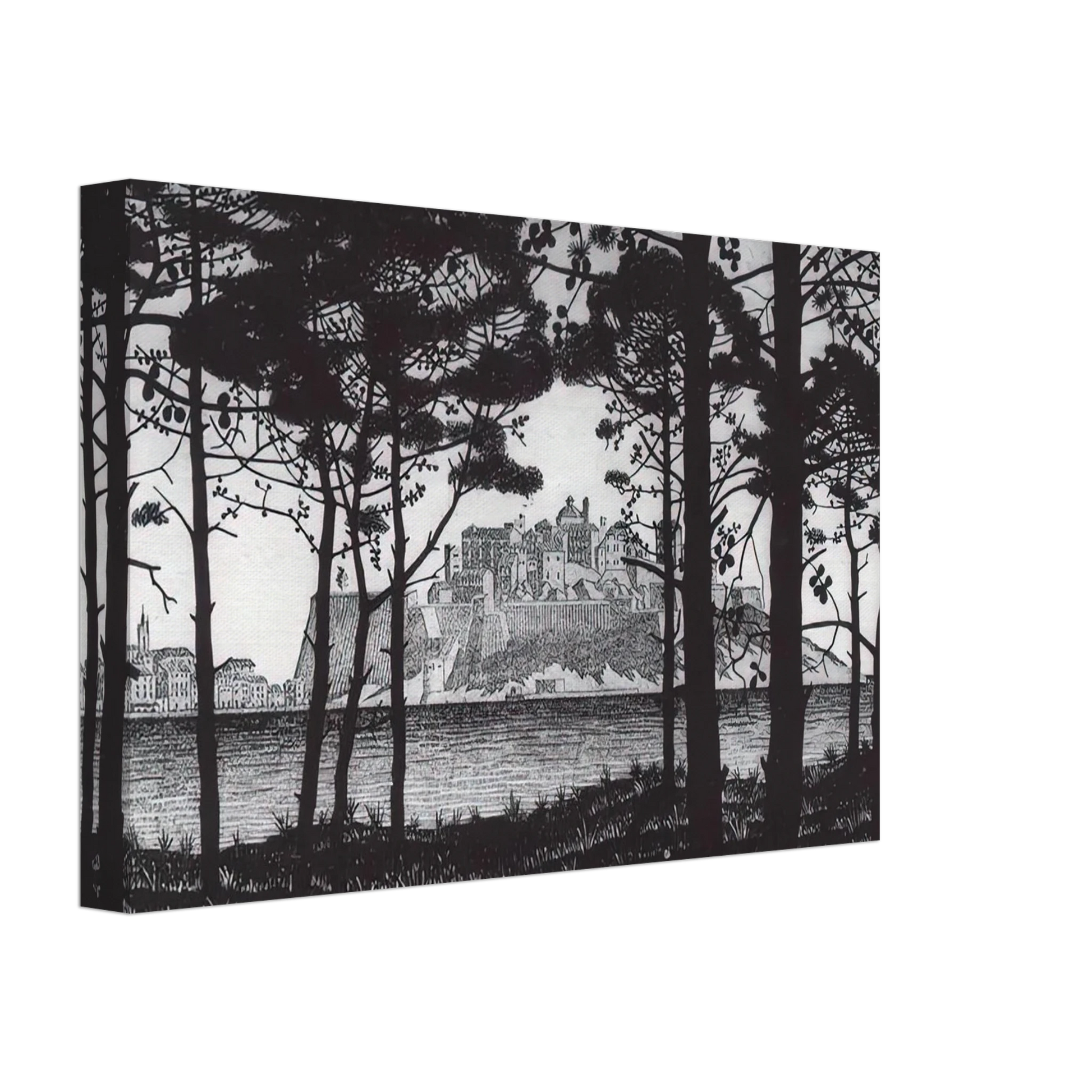 MC Escher - PINETA OF CALVI CORSICA Canvas - 70x100 cm / 28x40 inches-canvas