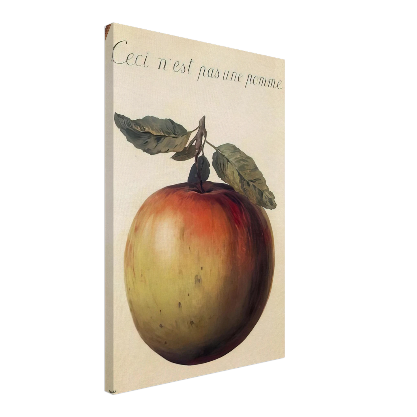 Rene Magritte - THIS IS NOT AN APPLE 1964 Canvas - 40x60 cm / 16x24 inches-canvas