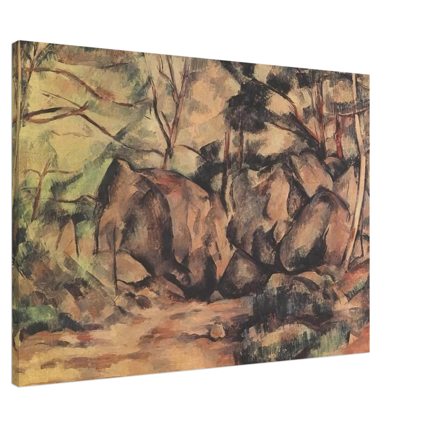 Paul Cezanne - Woodland with Boulders Canvas - 20x30 cm / 8x12 inches-canvas