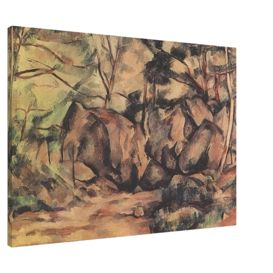 Paul Cezanne - Woodland with Boulders Canvas - 20x30 cm / 8x12 inches-canvas