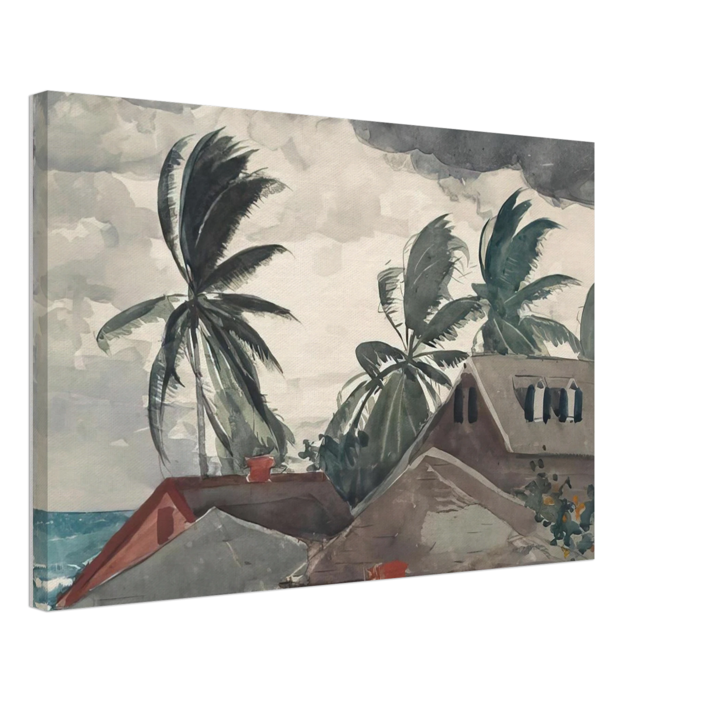 Winslow Homer - HURRICANE BAHAMAS 1898 Canvas - 70x100 cm / 28x40 inches-canvas