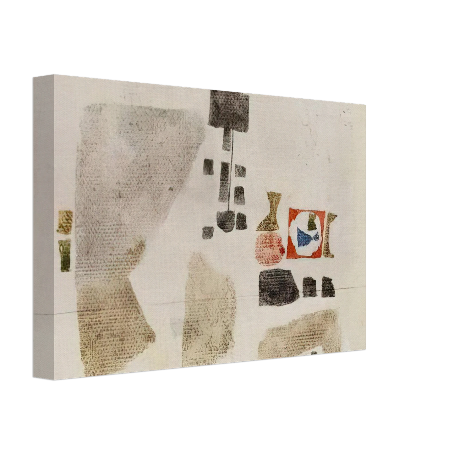 Julius Bissier - Komposition - 1956 Canvas - 70x100 cm / 28x40 inches-canvas