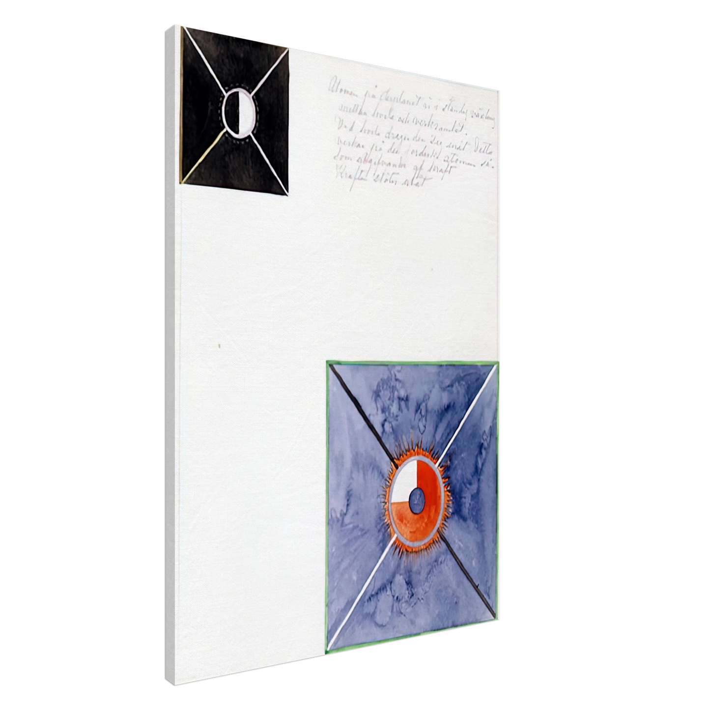 Hilma af Klint - ATOM SERIES NO 8 ATOM ON THE ETHER PLANE IS IN CONSTANT CHANGE BETWEEN REST AND ACTIVITY AT THE 1917 Canvas - 20x30 cm / 8x12 inches-canvas