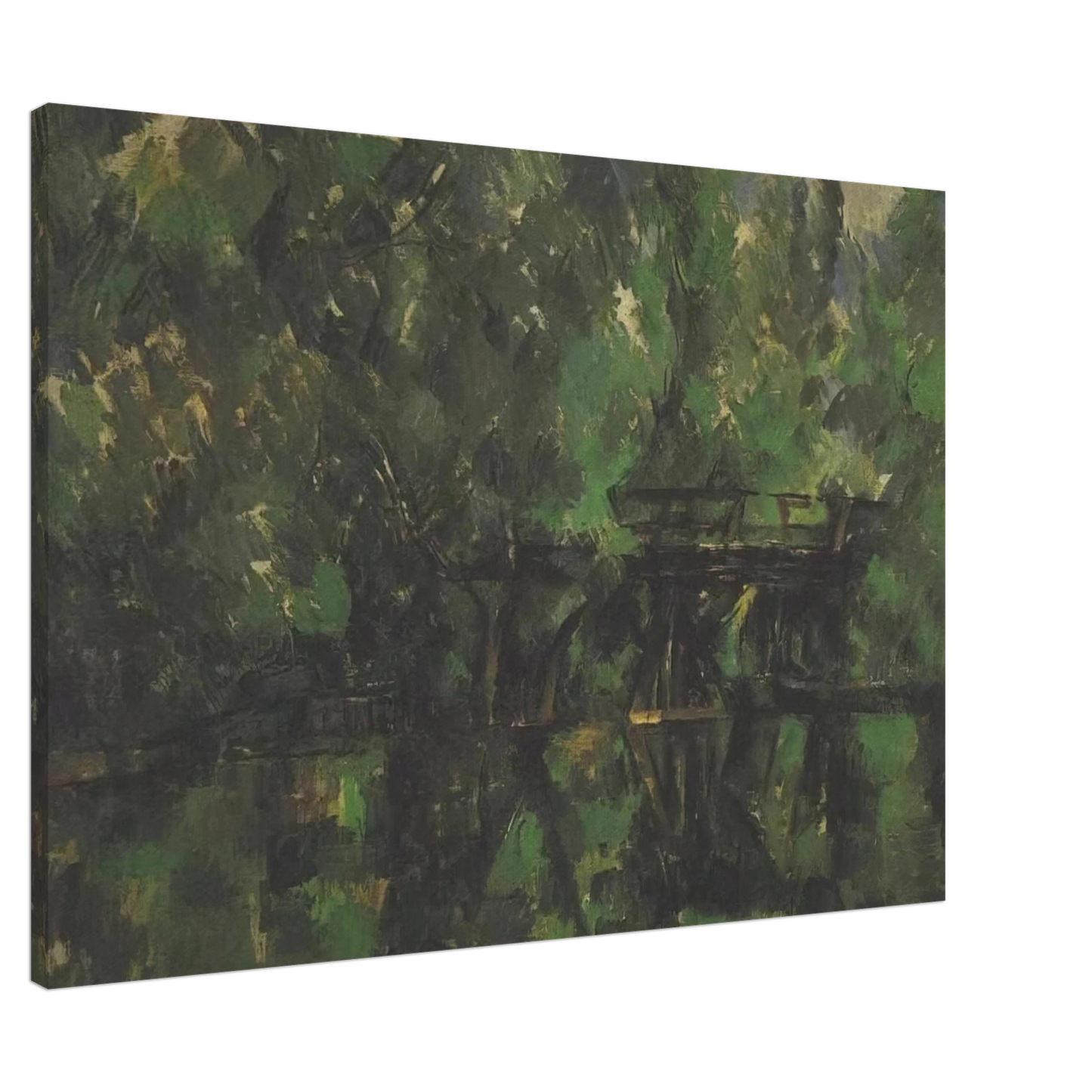 Paul Cezanne - Bridge over the pond Canvas - 20x30 cm / 8x12 inches-canvas