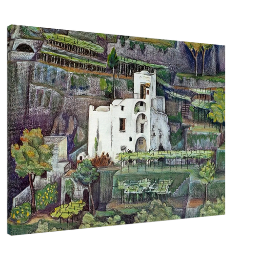 MC Escher - FARMHOUSE RAVELLO COLOUR Canvas - 20x30 cm / 8x12 inches-canvas