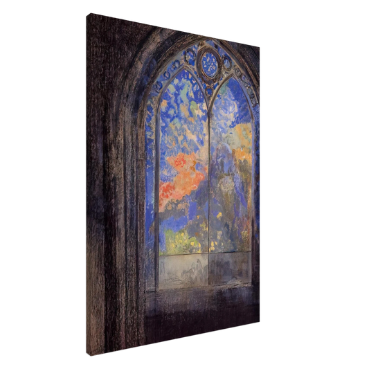Odilon Redon - STAINED GLASS WINDOW THE MYSTERIOUS GARDEN Canvas - 20x30 cm / 8x12 inches-canvas