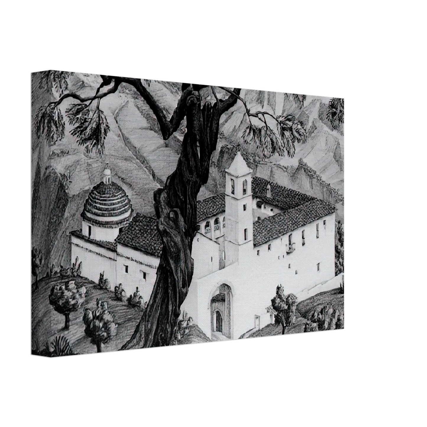 MC Escher - CLOISTER NEAR ROCCA IMPERIALE CALABRIA Canvas - 40x60 cm / 16x24 inches-canvas