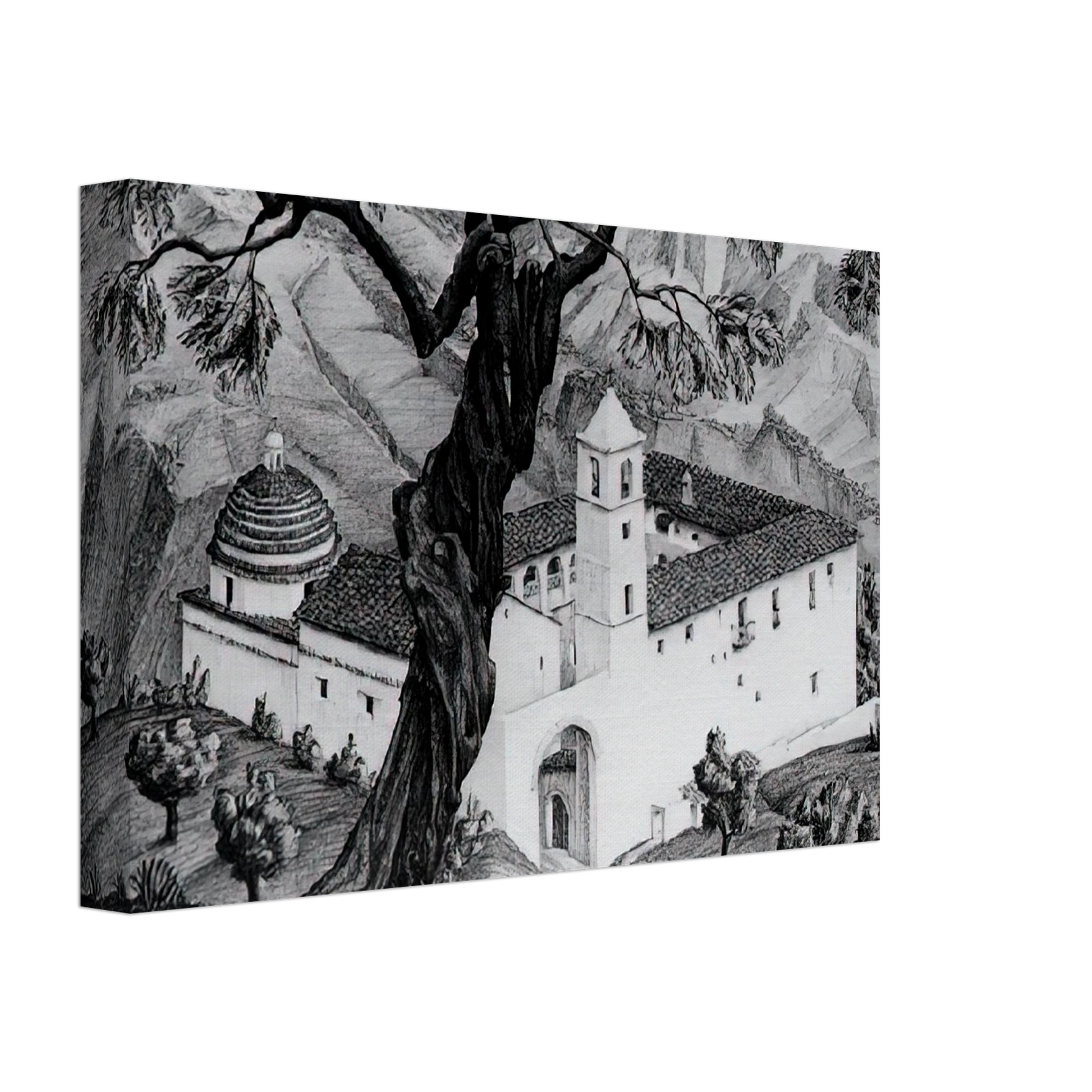 MC Escher - CLOISTER NEAR ROCCA IMPERIALE CALABRIA Canvas - 40x60 cm / 16x24 inches-canvas