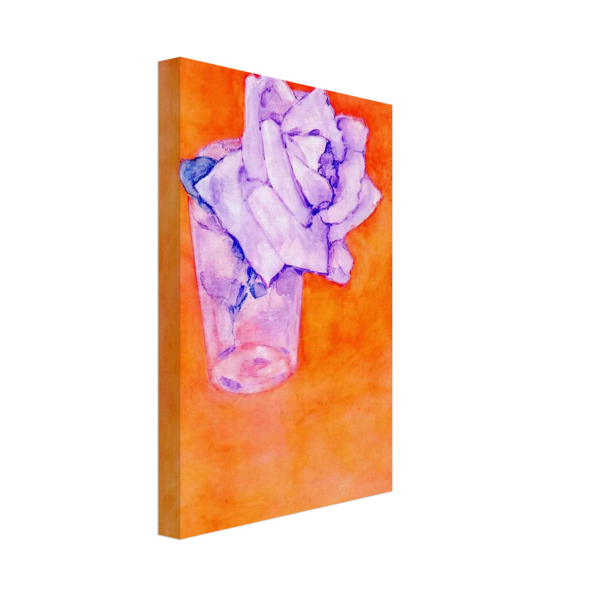 Piet Mondrian - White Rose in a Glass Canvas - 40x60 cm / 16x24 inches-canvas