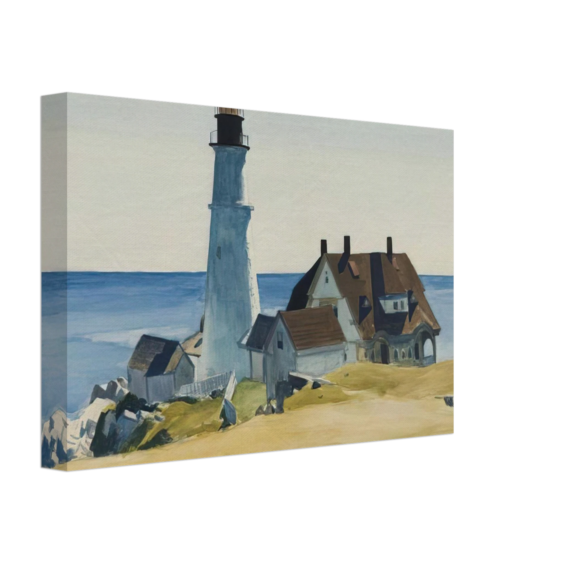 Edward Hopper - Lighthouse and Buildings, Portland Head, Cape Elizabeth, Maine Canvas - 70x100 cm / 28x40 inches-canvas