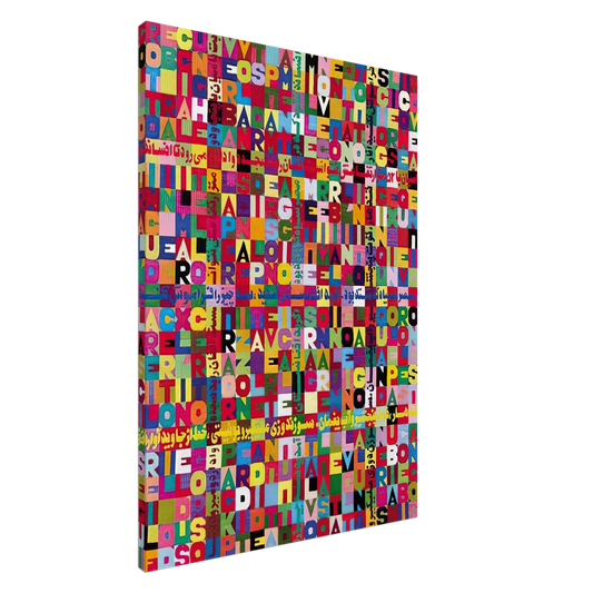 Alighiero Boetti - OGGI VENISETESIMO GIORNO UNDICESIMO MESE ANNO MILLENOVEIOOO ANTOTO ALIGHIERO E BOETTI ALLAMATO Canvas - 20x30 cm / 8x12 inches-canvas