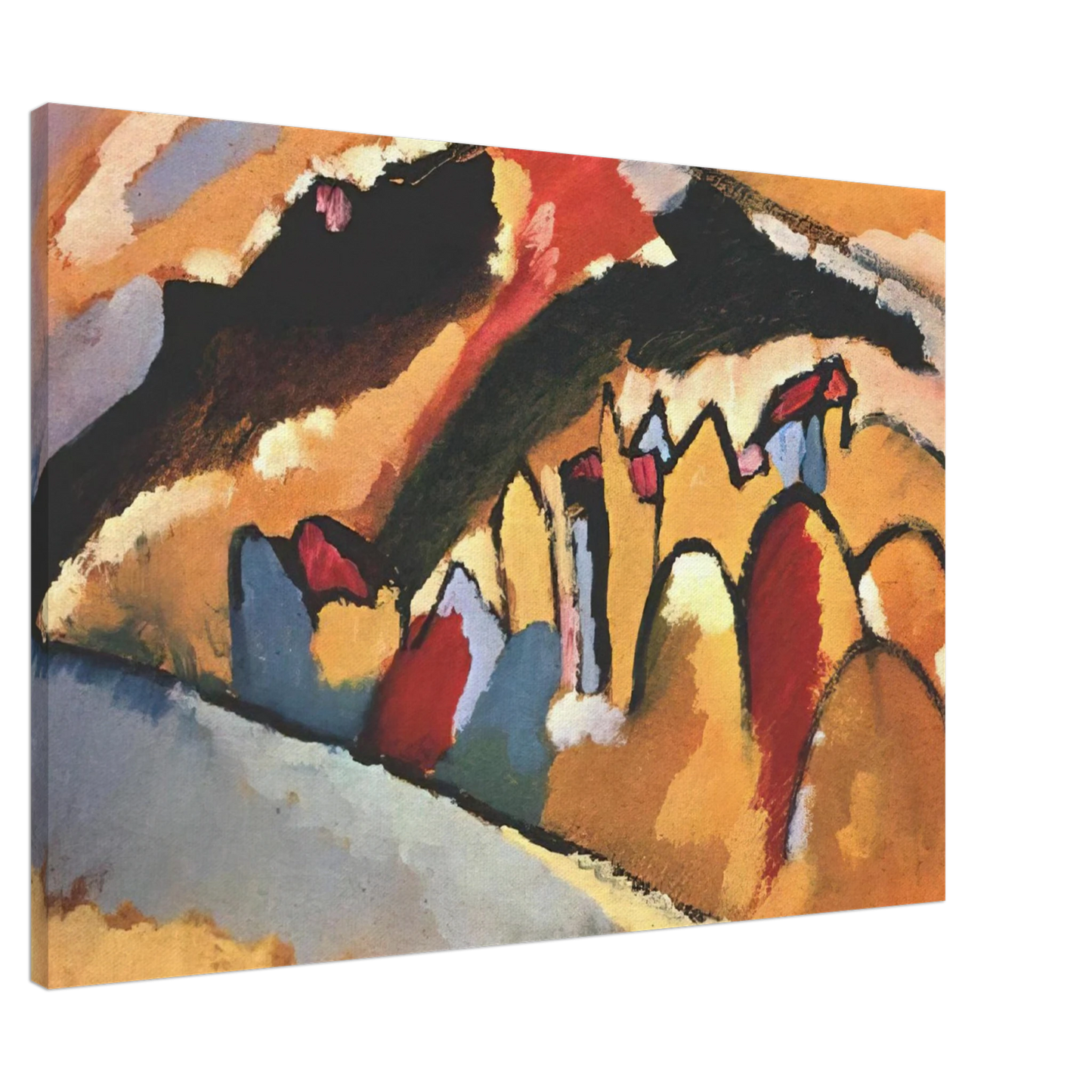 Wassily Kandinsky - STUDY FOR AUTUMN 1909 Canvas - 20x30 cm / 8x12 inches-canvas