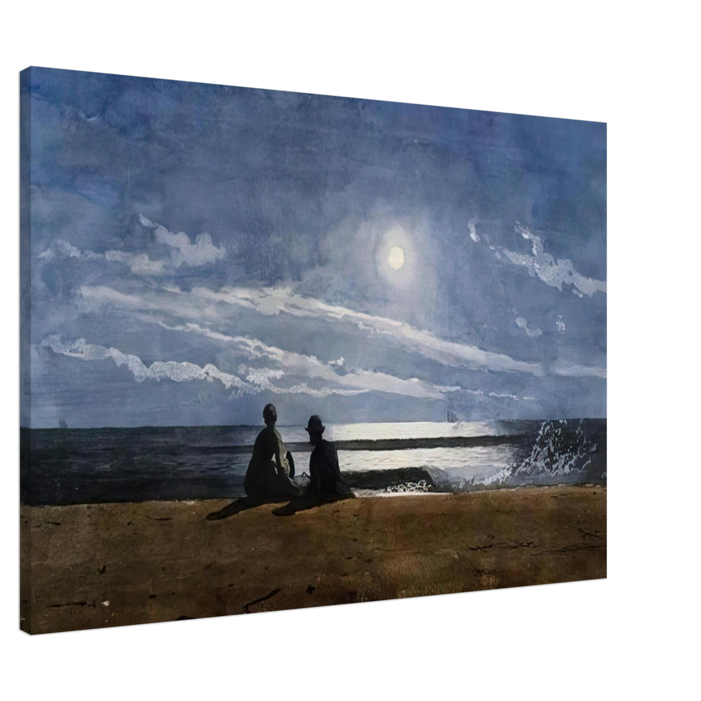 Winslow Homer - MOONLIGHT Canvas - 20x30 cm / 8x12 inches-canvas