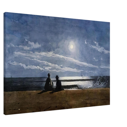 Winslow Homer - MOONLIGHT Canvas - 20x30 cm / 8x12 inches-canvas