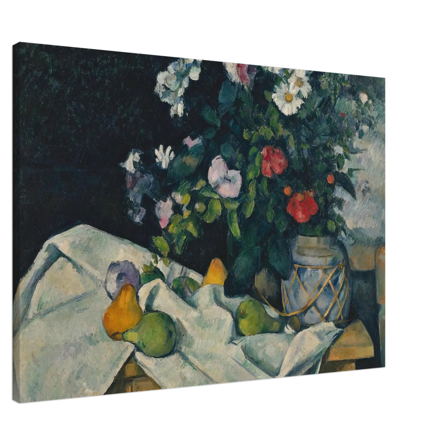 Paul Cezanne - Still Life with Flowers and Fruit Canvas - 20x30 cm / 8x12 inches-canvas