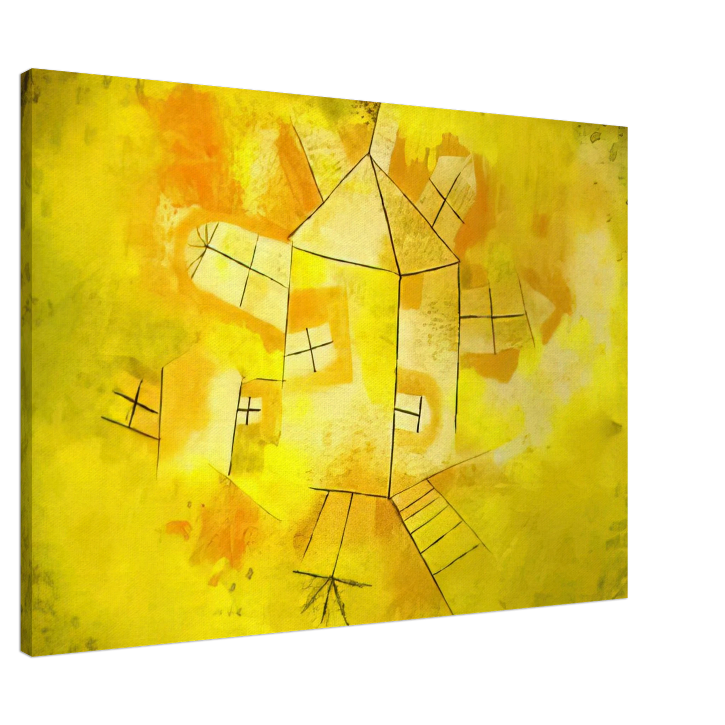 Paul Klee - REVOLVING HOUSE 1921 Canvas - 20x30 cm / 8x12 inches-canvas