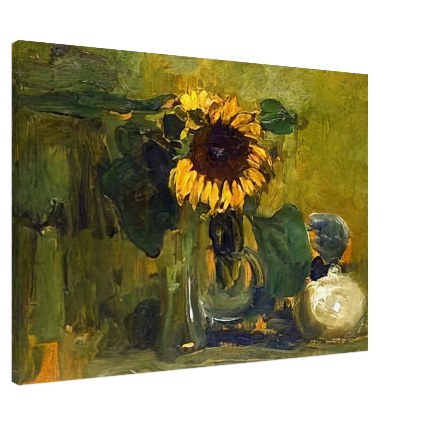 Piet Mondrian - Still life with Sunflower Canvas - 20x30 cm / 8x12 inches-canvas