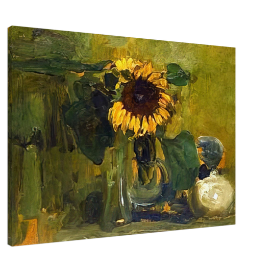 Piet Mondrian - Still life with Sunflower Canvas - 20x30 cm / 8x12 inches-canvas