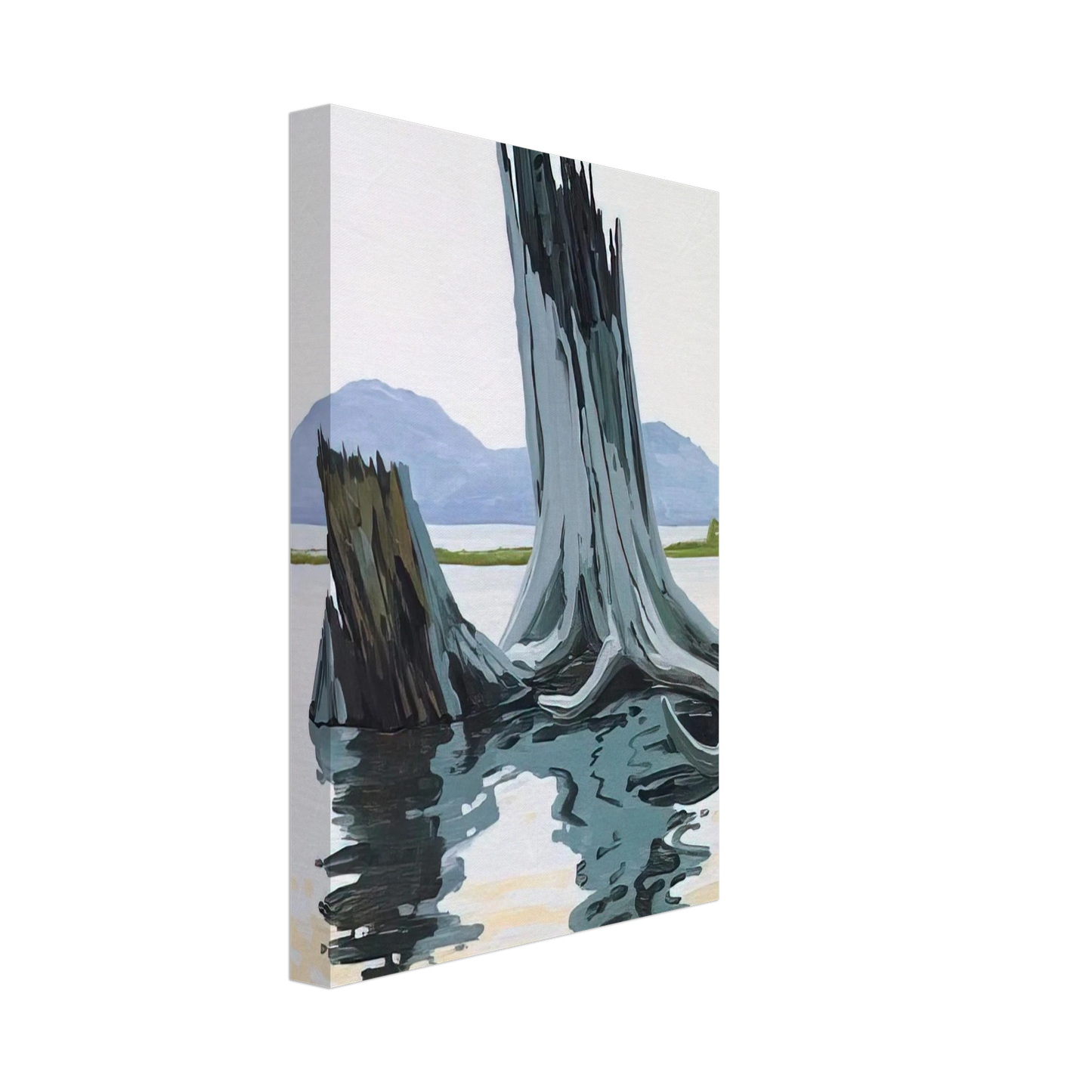 Neil Welliver - Stumps and Allagash - 1998 Canvas - 40x60 cm / 16x24 inches-canvas