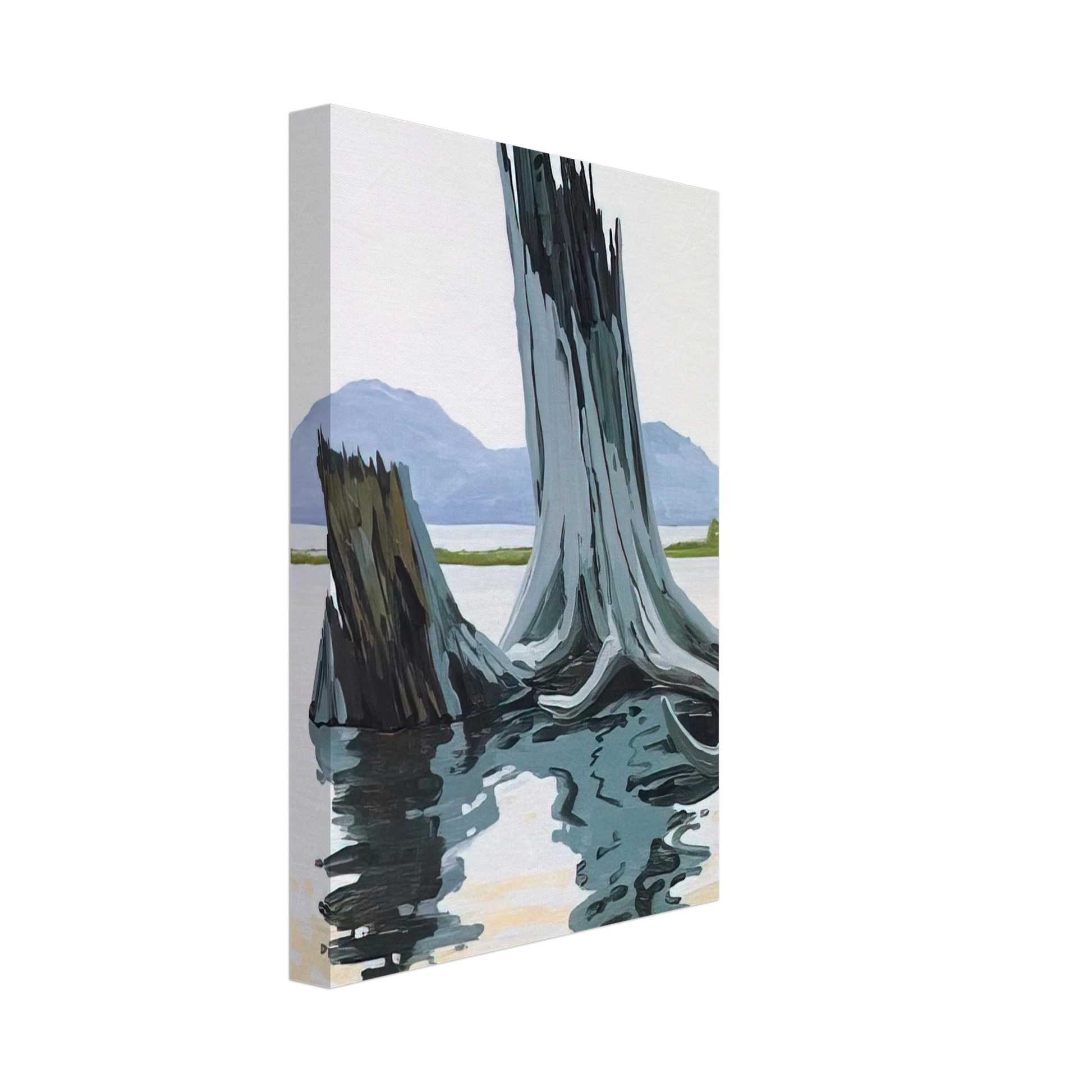 Neil Welliver - Stumps and Allagash - 1998 Canvas - 40x60 cm / 16x24 inches-canvas