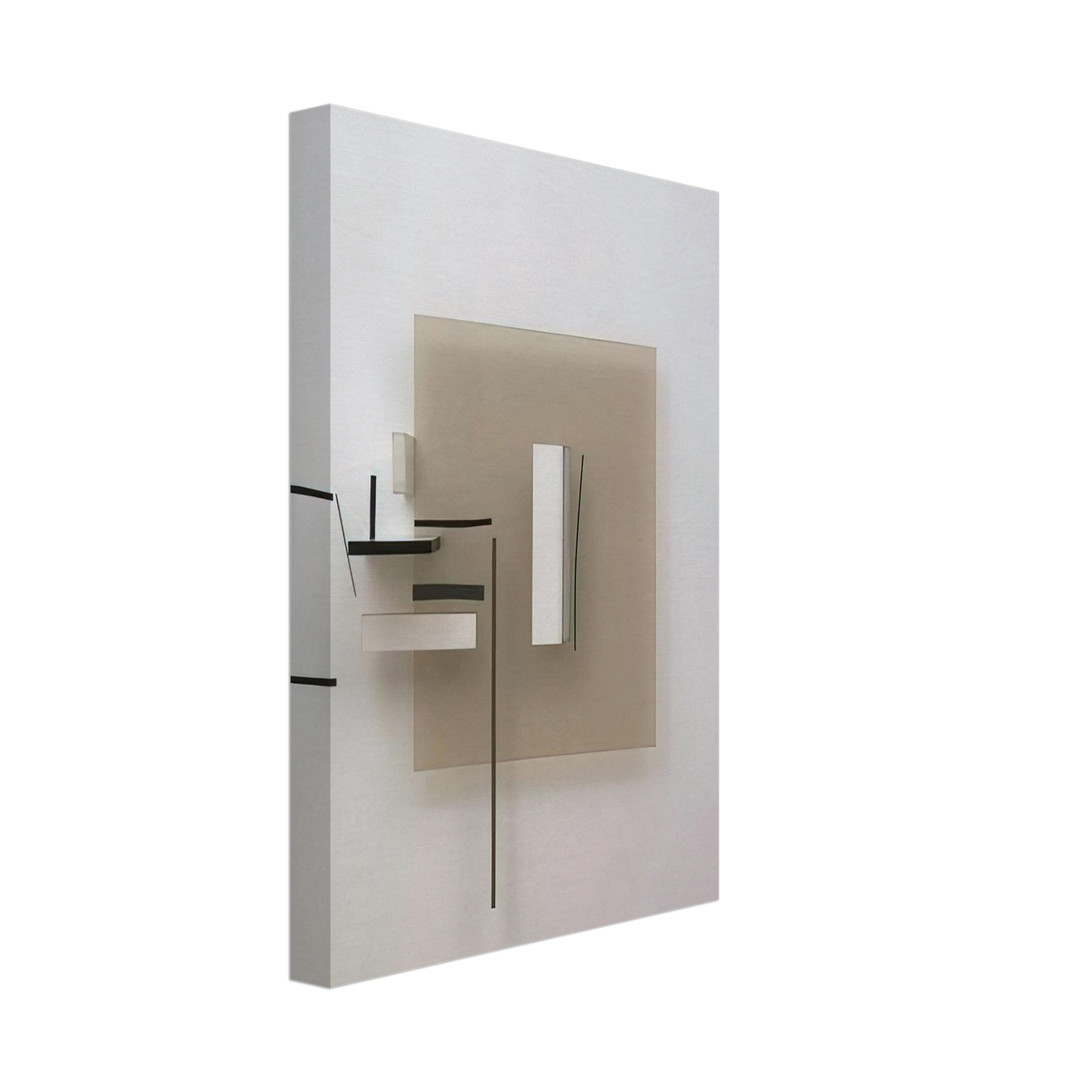 Victor Pasmore - SYNTHETIC CONSTRUCTION WHITE AND BLACK 1966 Canvas - 40x60 cm / 16x24 inches-canvas