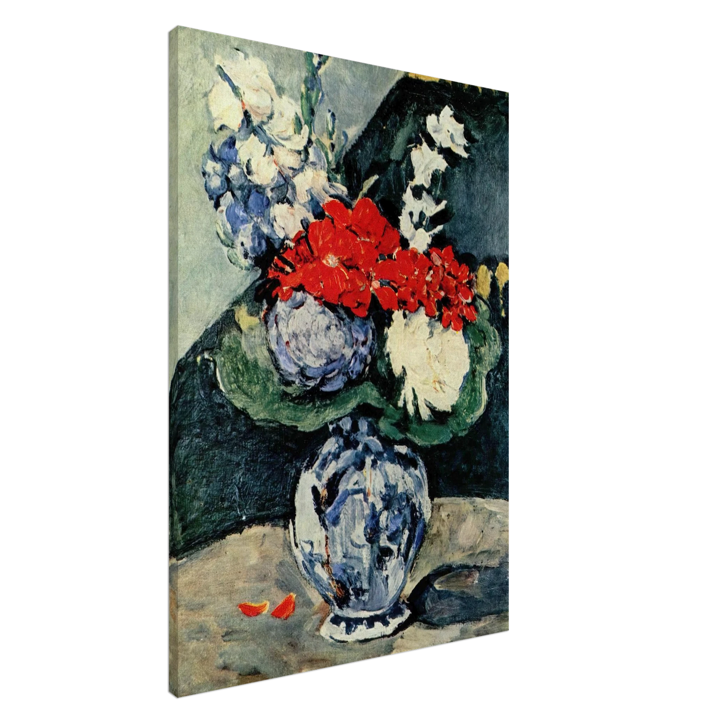 Paul Cezanne - Still life, Delft vase with flowers Canvas - 20x30 cm / 8x12 inches-canvas