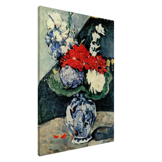Paul Cezanne - Still life, Delft vase with flowers Canvas - 20x30 cm / 8x12 inches-canvas