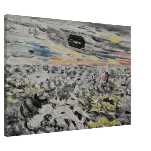 John Marin - Movement in Greys and Yellows - 1946 Canvas - 20x30 cm / 8x12 inches-canvas