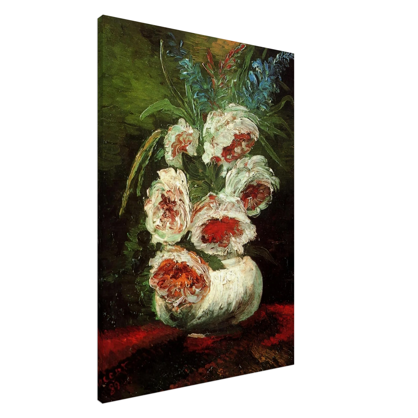 Vincent van Gogh - Vase with Peonies Canvas - 20x30 cm / 8x12 inches-canvas